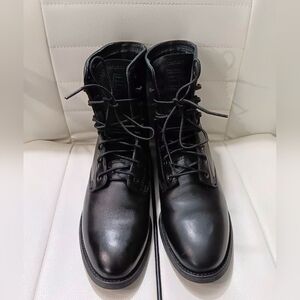 Ariat ATS Women's 6.5C Black Leather Lace Up Ankle Boots Western Moto Workwear